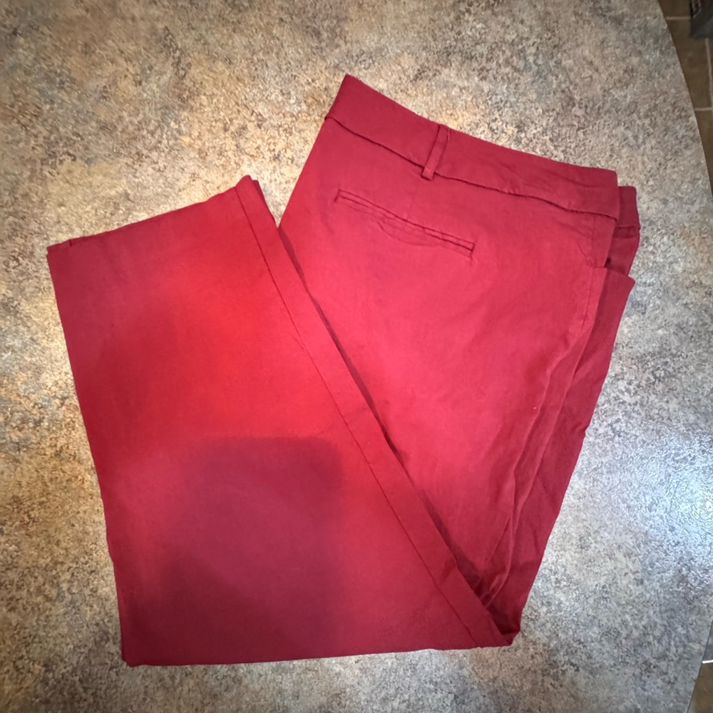 Women’s Red Casual Chino ankle Pants
